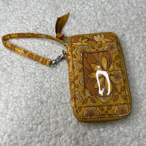 Sisters ID Wristlet Wallet Mustard Print